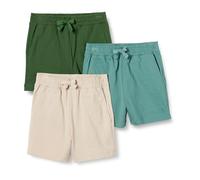 Amazon Essentials Short en jersey de coton Garçon, Lot de 3, Olive Foncé/Taupe/Vert Sauge, 8 ans