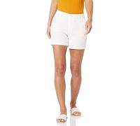 Amazon Essentials Short kaki taille mi-haute pour femme, couture d'entrejambe de 12,7 cm, coupe ajustée (disponible en coupes droites et courbées), blanc, 44