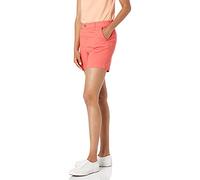 Amazon Essentials Short kaki taille mi-haute pour femme, couture d'entrejambe de 12,7 cm, coupe ajustée (disponible en coupes droites et courbées), rose corail, taille 34