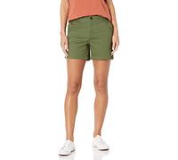 Amazon Essentials Short kaki taille mi-haute pour femme, couture d'entrejambe de 12,7 cm, coupe ajustée (disponible en coupes droites et courbées), olive, 38