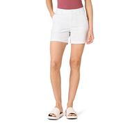 Amazon Essentials Short kaki taille mi-haute pour femme, couture d'entrejambe de 12,7 cm, coupe ajustée (disponible en coupes droites et courbées), blanc, taille 32