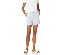 Amazon Essentials Short kaki taille mi-haute pour femme, couture d'entrejambe de 12,7 cm, coupe ajustée (disponible en coupes droites et courbées), bleu clair, taille 42