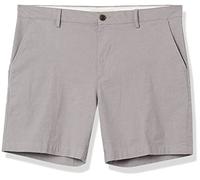 Amazon Essentials Short Oxford 18cm, Extensible, Confortable et Léger, Coupe Ajustée Homme, Gris Clair, 28W