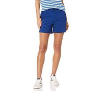 Amazon Essentials Short Type Chino à Taille Mi-Haute et Coupe Ajustée, Entrejambe de 12,7cm (Disponible en Coupe Droite et pour Silhouettes Galbées) Femme, Bleu, 40