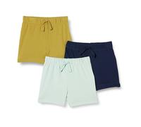 Amazon Essentials Shorts à Enfiler en Coton Mixte Bébé, Lot de 3, Bleu Marine/Vert Menthe Pâle/Vert Olive, 0-3 mois
