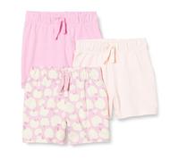 Amazon Essentials Shorts à Enfiler en Coton Mixte Bébé, Lot de 3, Pommes/Rose, 18 mois