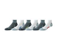 Amazon Essentials Socquettes Athlétiques, Respirant, Coton mélangé, Rembourrées Homme, 6 Paires, Blanc/Gris, 46-48