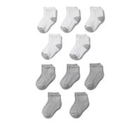 Amazon Essentials Socquettes Style Décontracté au Quotidien Mixte enfant, 10 Paires, blanc/gris, S (2-4 ans)