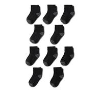 Amazon Essentials Socquettes Style Décontracté au Quotidien Mixte enfant, 10 Paires, noir, taille L (8-12 ans)