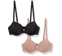 Amazon Essentials Soutien-Gorge Balconnet en Microfibre à Bretelles Réglables Femme, Lot de 2, Taupe Foncé,100A
