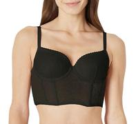 Amazon Essentials Soutien-gorge Bustier Long Rembourré à Armatures, Dentelle Extensible Femme, Noir, 100B