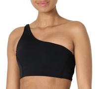 Amazon Essentials Soutien-Gorge de Sport Active FormFlex, Asymétrique avec Bretelles dans le Dos, Ultra Doux, Soutien Léger Femme, Noir, S