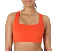 Amazon Essentials Soutien-Gorge de Sport Active FormFlex Ultra Doux, Dos Nageur et Encolure Carrée, Soutien Léger Femme, Rouge Vif, XL