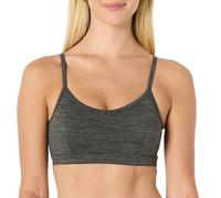 Amazon Essentials Soutien-Gorge de Sport et de Yoga Active FormFlex Ultra-Doux, Bretelles Fines Chinées, Soutien Léger Femme, Gris Graphite Teinture Spatiale, S