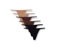 Amazon Essentials String En Microfibre Femme, Lot de 6, Bronze Lavé/Noir/Noisette, 46