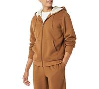 Amazon Essentials Sweat à Capuche avec Fermeture Éclair intégrale et Doublure en Polaire Sherpa Homme, Brun Caramel, S