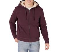 Amazon Essentials Sweat à Capuche avec Fermeture Éclair intégrale et Doublure en Polaire Sherpa Homme, Bordeaux, S