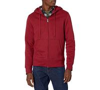 Amazon Essentials Sweat à Capuche en Polaire avec Fermeture Éclair intégrale (Grandes Tailles Disponibles) Homme, Rouge Foncé, XL