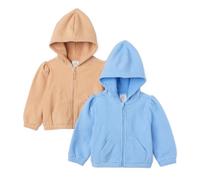 Amazon Essentials Sweat à Capuche en Polaire avec Fermeture Zippée Intégrale Bébé fille, Lot de 2