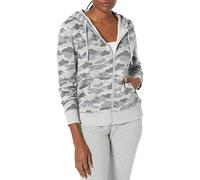 Amazon Essentials Sweat à capuche zippé en polaire (grandes tailles disponibles) Femme, Gris Camouflage, S