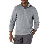 Amazon Essentials Sweat Polaire à Manches Longues avec Un Quart de Fermeture Éclair Homme, Gris Medio Mezcla, L