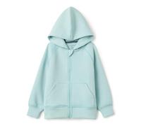 Amazon Essentials Sweat-shirt à Capuche en Tissu Technique Respirant, Coupe Décontractée, Fermeture Éclair Intégrale et Trous pour les Doigts Garçon, Bleu Clair, 8 ans