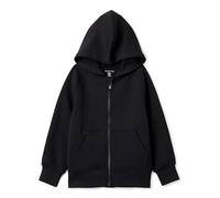 Amazon Essentials Sweat-shirt à Capuche en Tissu Technique Respirant, Coupe Décontractée, Fermeture Éclair Intégrale et Trous pour les Doigts Garçon, Noir, 6-7 ans