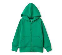 Amazon Essentials Sweat-shirt à Capuche en Tissu Technique Respirant, Coupe Décontractée, Fermeture Éclair Intégrale et Trous pour les Doigts Garçon, Vert Émeraude, 6-7 ans