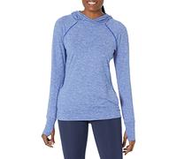 Amazon Essentials Sweat-shirt à Capuche Léger en Tissu Extensible Brossé (Disponible en Grandes Tailles) Femme, Bleu Teinture Spatiale, S