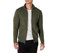 Amazon Essentials Sweat-shirt à Col Montant en Molleton, Fermeture Éclair Intégrale Homme, Vert Olive Chiné, XS