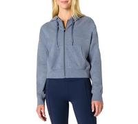 Amazon Essentials Sweat-Shirt Court et Zippé à Capuche pour Le Sport, Doux, Léger et Performant Femme, Gris Ardoise Teinture Spatiale, S