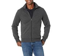 Amazon Essentials Sweat-shirt en Polaire Zippé à Col Montant, Épaisseur Moyenne, Coupe Classique Homme, Charbon Chiné, XS