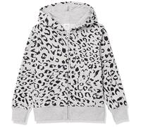 Amazon Essentials Sweatshirts à Capuche en Polaire avec Fermeture Éclair Fille, Gris Clair Chiné Animal, 8 Ans
