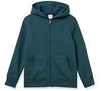 Amazon Essentials Sweatshirts à Capuche en Polaire avec Fermeture Éclair Garçon, Vert Foncé, 9 Ans