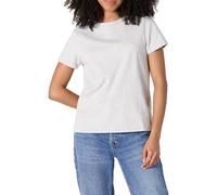 Amazon Essentials T-shirt à Col Rond et Manches Courtes 100 % Coton, Coupe Classique Femme, Gris Clair Chiné, S