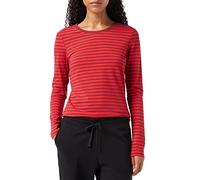 Amazon Essentials T-Shirt à Manches Longues, Col Rond, Coupe Classique (Disponible en Grande Taille) Femme, Bordeaux Rouge Rayures, M