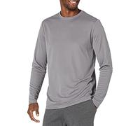 Amazon Essentials T-Shirt à Manches Longues en Tissu Performance Tech Homme, Gris Medio, S