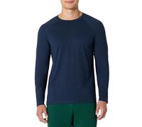 Amazon Essentials T-Shirt à Manches Longues pour la Gym, Tissu Technique Doux et Léger, Coupe Athlétique Homme, Bleu Marine Teinture Spatiale, L