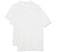 Amazon Essentials T-shirt ajusté à encolure ronde et manches courtes Homme, Lot de 2, Blanc, S