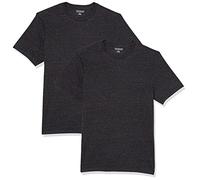 Amazon Essentials T-shirt ajusté à encolure ronde et manches courtes Homme, Lot de 2, Charbon Chiné, M