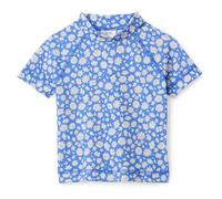 Amazon Essentials T-shirt de Bain à Manches Courtes Fille, Motif Floral Bleu, 9 ans