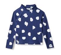 Amazon Essentials T-shirt de Bain à Manches Longues Fille, Bleu Profond Ivoire Abstrait Points, 6-7 ans