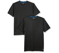 Amazon Essentials T-Shirt de Sport en Tissu Technique, Haute Performance (Disponible En Grande Taille) Homme, Lot de 2, Noir, XL