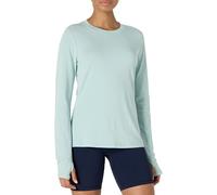 Amazon Essentials T-shirt Léger d’Entraînement, de Yoga et de Gym à Manches Longues et Col Rond en Coton Doux Adapté aux Activités Physiques, Coupe Classique Femme