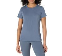 Amazon Essentials T-shirt Léger d’Entraînement et de Yoga à Manches Courtes et Col Rond en Coton Doux Adapté aux Activités Physiques, Coupe Classique Femme, Gris Ardoise, S