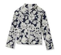 Amazon Essentials T-Shirt Rashguard 50 à Manches Longues Garçon, Bleu Marine Folk Floral, 4 Ans