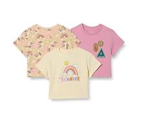 Amazon Essentials T-shirts à Manches Courtes Fille, Lot de 3, Badges/Déambuler/Licorne, 9 ans