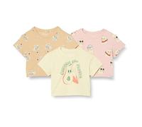 Amazon Essentials T-shirts à Manches Courtes Fille, Lot de 3, Chat Cool/Fruit Tropical/Tigre, 10 ans