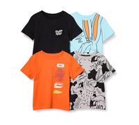 Amazon Essentials T- Shirts à Manches Courtes Garçon, Lot de 4, Bugs Looney Tunes, 6-7 ans
