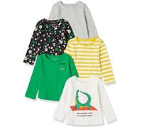 Amazon Essentials T-Shirts à Manches Longues Fille, Lot de 5, Vert/Alligator Yoga, 8 ans